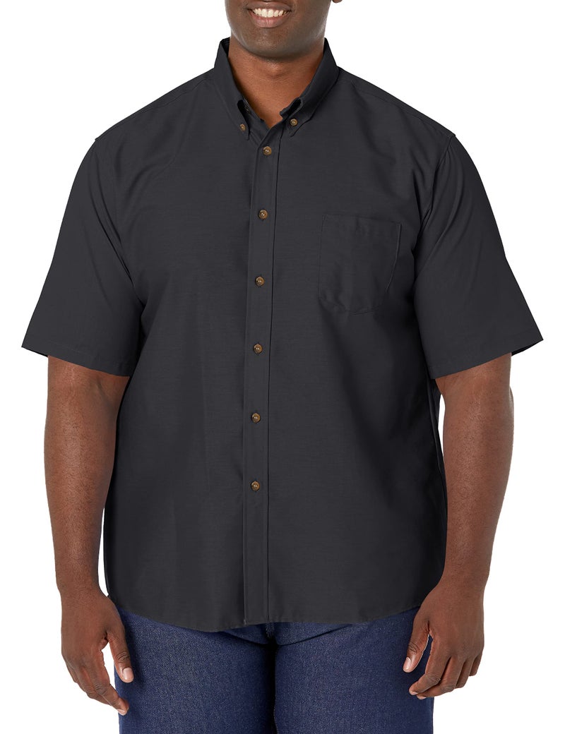 Red Kap Men's RK Poplin Dress Shirt, Black, SS 3XL - Image 1